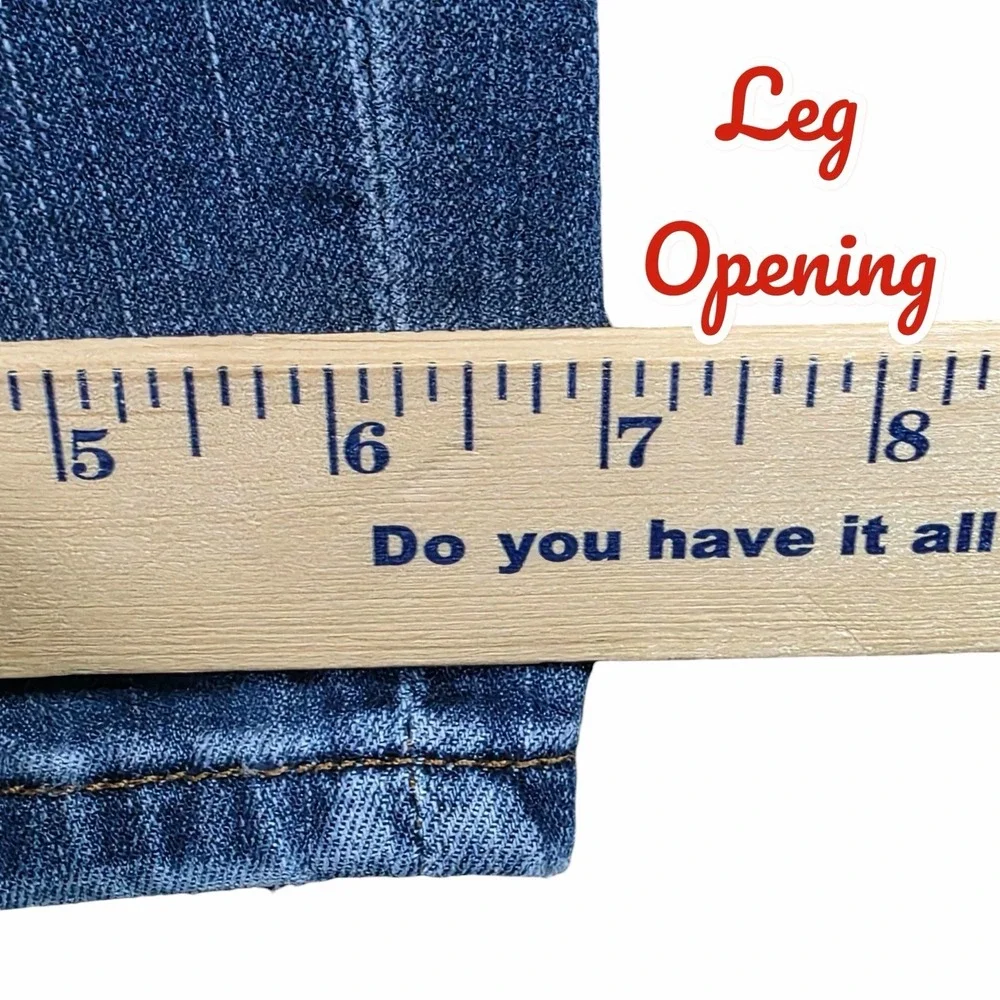 Chicos Perfect Stretch Girlfriend Jeans 2.5 Large Slim Leg Ankle Dark Wash Denim